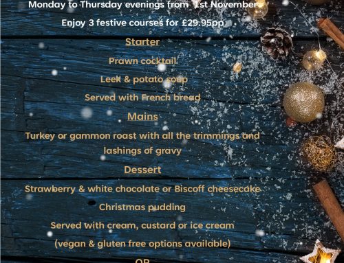 Christmas Party Menu – Booking essential