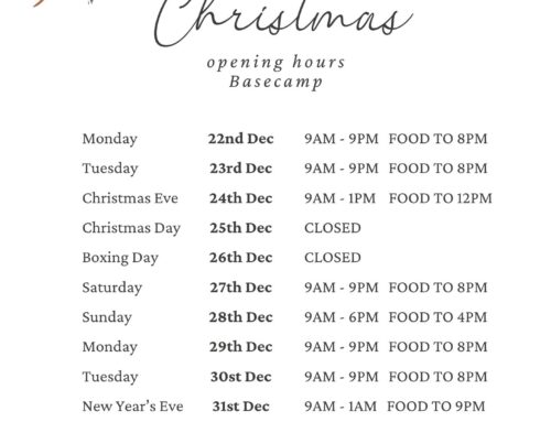 Christmas & New Year opening times in BASECAMP